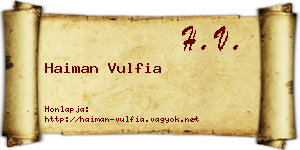 Haiman Vulfia névjegykártya